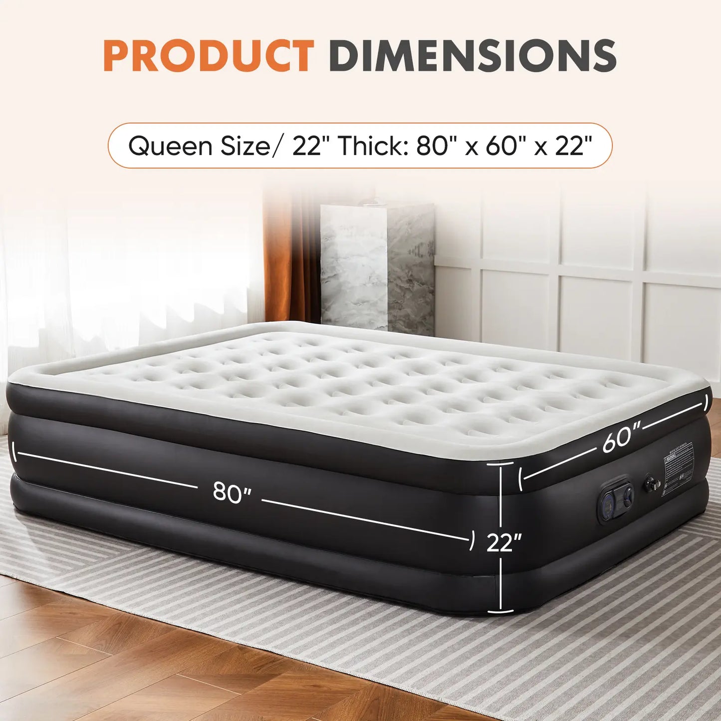 Inflatable Mattress Airbed with Built-in High Capacity Pump