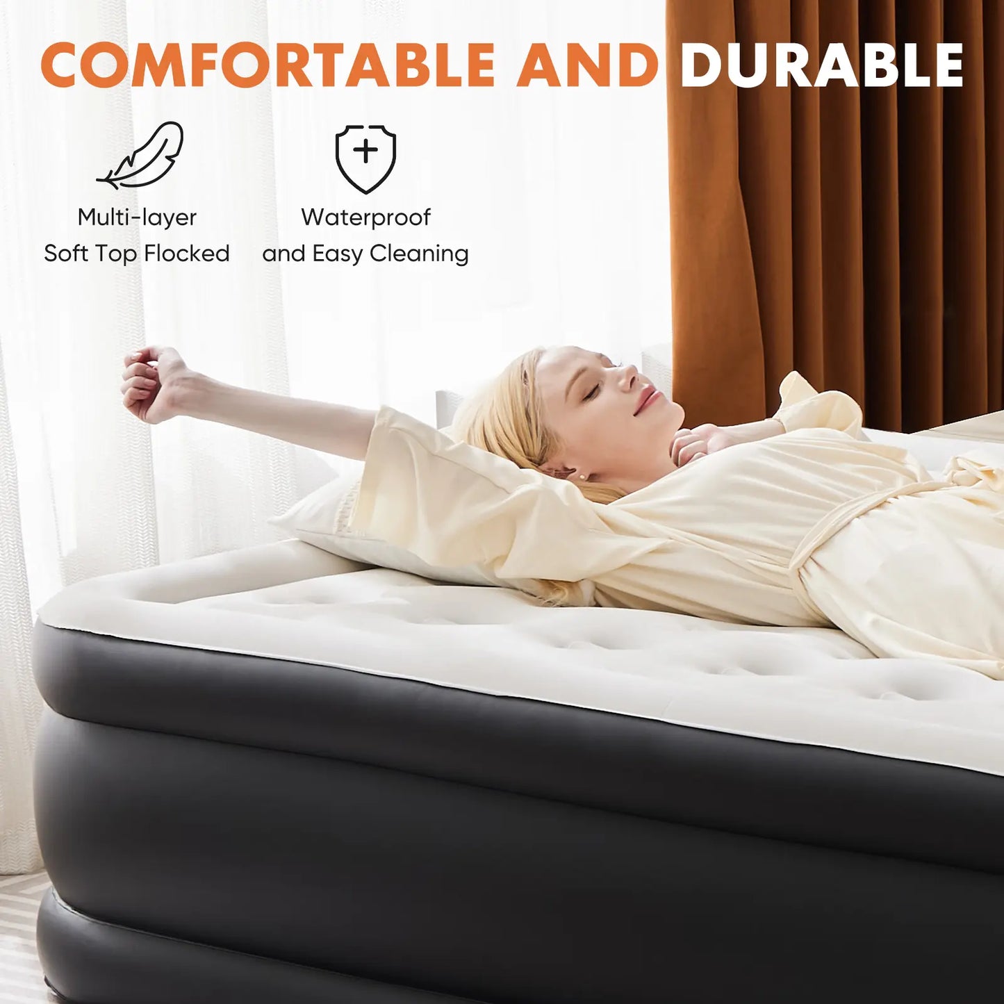 Inflatable Mattress Airbed with Built-in High Capacity Pump