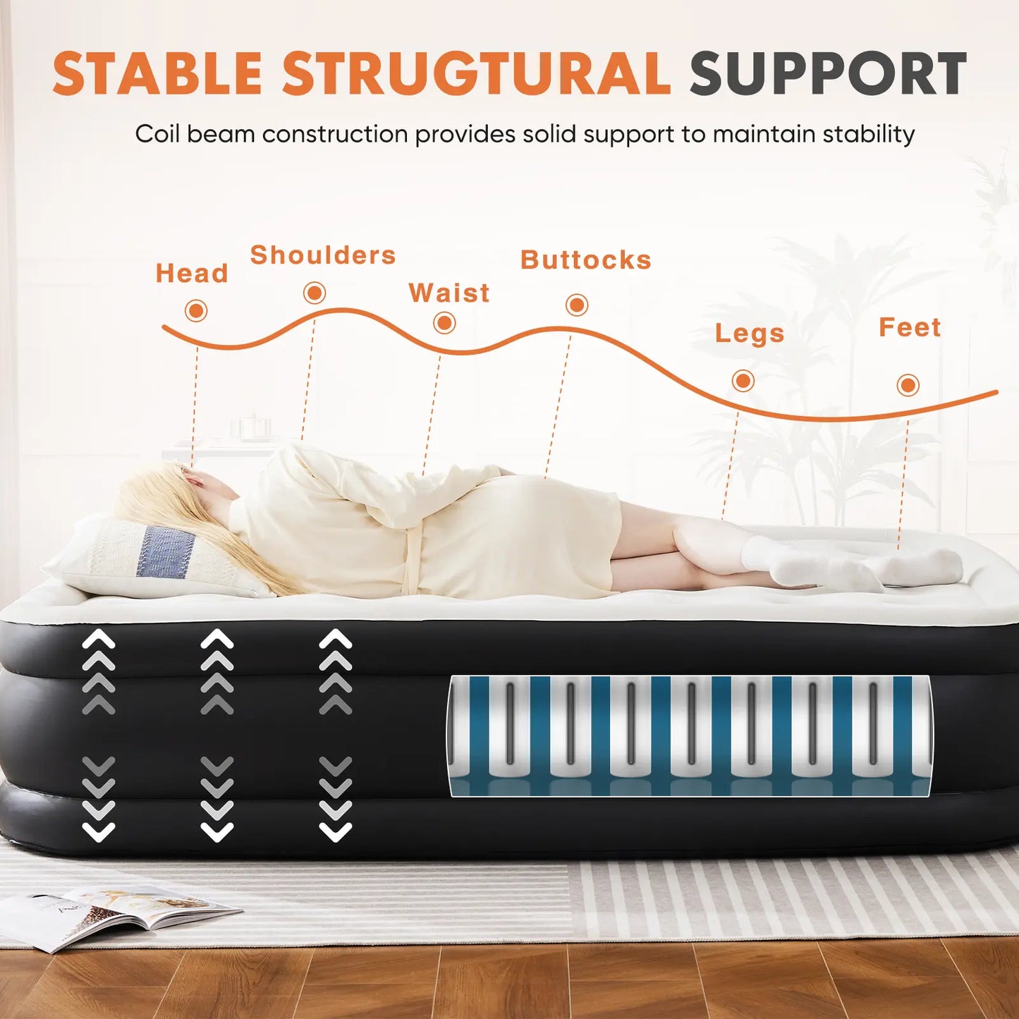 Inflatable Mattress Airbed with Built-in High Capacity Pump